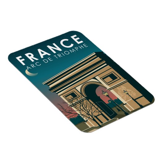 Arc de Triomphe France Retro Travel Art  Magneet (Rechterzijde)
