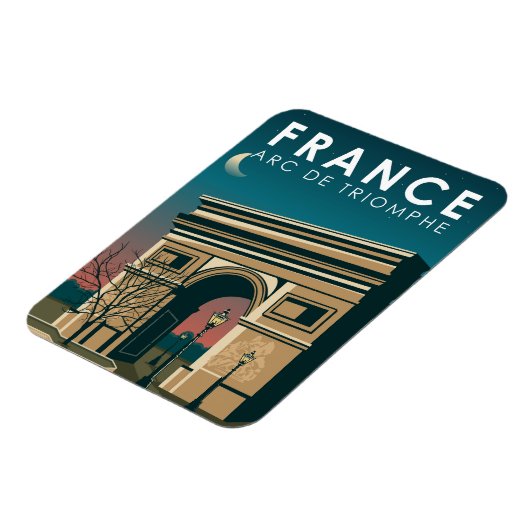 Arc de Triomphe France Retro Travel Art  Magneet (Linkerzijde)