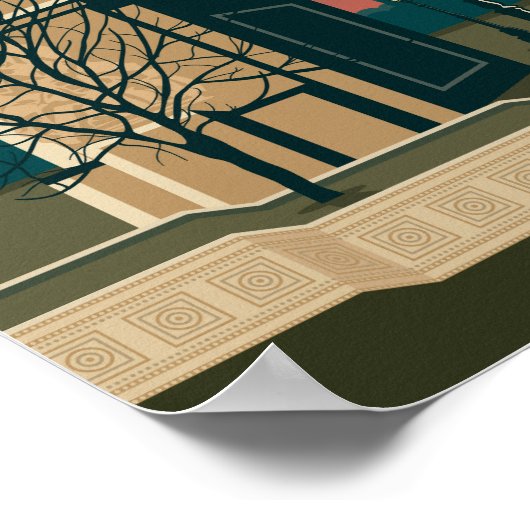 Arc de Triomphe France Retro Travel Art Poster (Hoek)