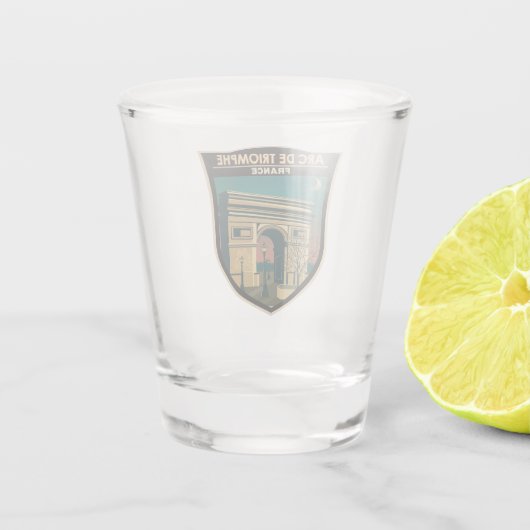 Arc de Triomphe France Retro Travel Art  Shot Glas (Achterkant)