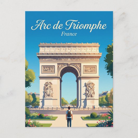 Arc de Triomphe Frankrijk Briefkaart (Voorkant)