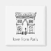 Arc de Triomphe Hand getrokken illustratie Magneet (Voorkant)