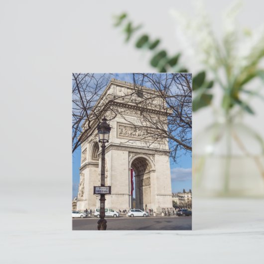 Arc de Triomphe in Parijs, Frankrijk Briefkaart (Staand voorkant)