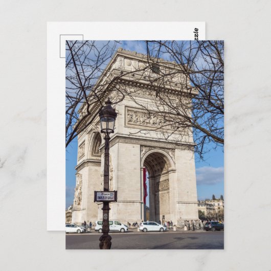 Arc de Triomphe in Parijs, Frankrijk Briefkaart (Voorkant / Achterkant)