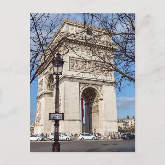 Arc de Triomphe in Parijs, Frankrijk Briefkaart (Voorkant)