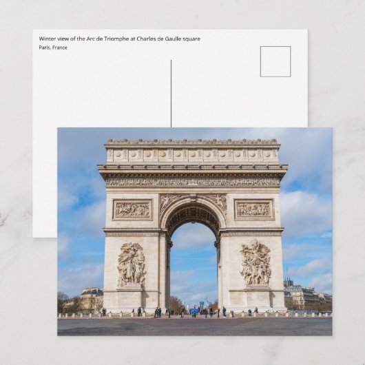 Arc de Triomphe in Parijs, Frankrijk Briefkaart (Voorkant / Achterkant)