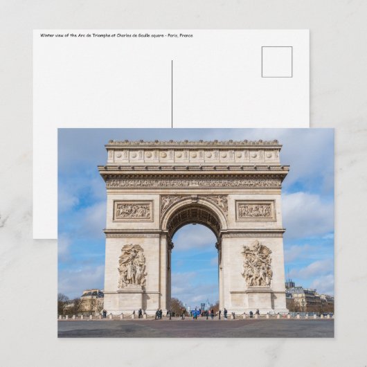 Arc de Triomphe in Parijs, Frankrijk Briefkaart (Voorkant / Achterkant)