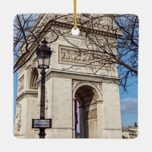 Arc de Triomphe in Parijs, Frankrijk Keramisch Ornament (Achterkant)