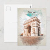 Arc de Triomphe in waterverf briefkaart (Voorkant / Achterkant)