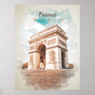 Arc de Triomphe in waterverf Poster