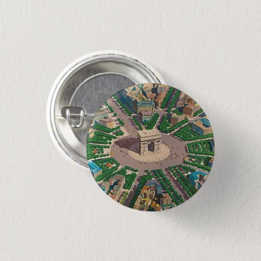 Arc de Triomphe-knop Ronde Button 3,2 Cm (Voorkant /achterkant)
