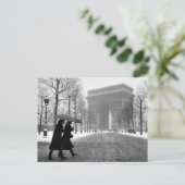 Arc de Triomphe neige - 1940 - Robert Doisneau Briefkaart (Staand voorkant)
