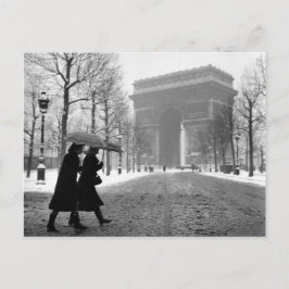 Arc de Triomphe neige - 1940 - Robert Doisneau Briefkaart