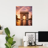 Arc de Triomphe onder regenboog Poster (Thuiskantoor)
