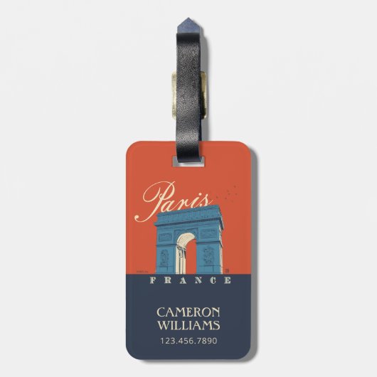 Arc de Triomphe | Parijs, Frankrijk Bagagelabel (Achterkant verticaal)