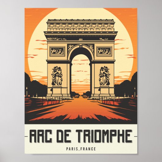 Arc de Triomphe Parijs Frankrijk Beroemde Reisplaa Poster (Voorkant)
