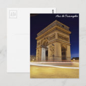 Arc de Triomphe, Parijs, Frankrijk Briefkaart (Voorkant / Achterkant)