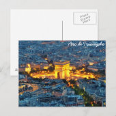 Arc de Triomphe, Parijs, Frankrijk Briefkaart (Voorkant / Achterkant)