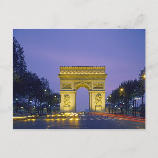 Arc de Triomphe, Parijs, Frankrijk; Briefkaart (Voorkant)
