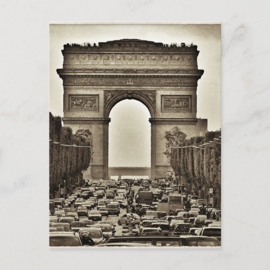 Arc de Triomphe, Parijs, Frankrijk Briefkaart (Voorkant)