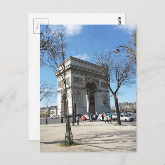 Arc de Triomphe, Parijs, Frankrijk Briefkaart (Voorkant / Achterkant)
