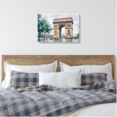 Arc de Triomphe, Parijs, Frankrijk Canvas Afdruk (Insitu (Slaapkamer))