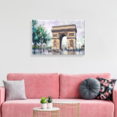 Arc de Triomphe, Parijs, Frankrijk Canvas Afdruk (Insitu (Woonkamer))