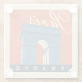 Arc de Triomphe | Parijs, Frankrijk Glazen Onderzetter (Achterkant)