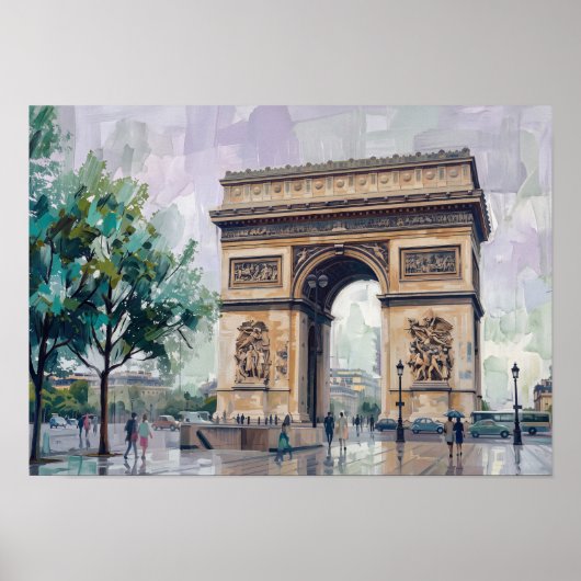 Arc de Triomphe, Parijs, Frankrijk Poster (Voorkant)