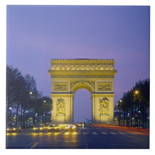 Arc de Triomphe, Parijs, Frankrijk; Tegeltje (Voorkant)