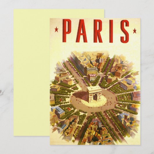 Arc de Triomphe, Parijs, Frankrijk Travel Art Kaart (Voorkant / Achterkant)