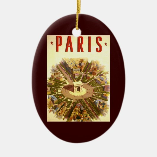 Arc de Triomphe, Parijs, Frankrijk Travel Art Keramisch Ornament (Voorkant)