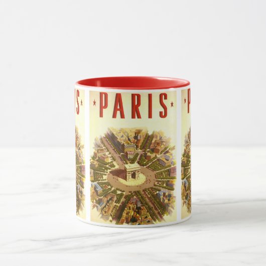 Arc de Triomphe, Parijs, Frankrijk Travel Art Mok (Midden)