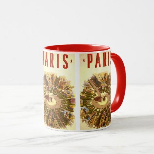 Arc de Triomphe, Parijs, Frankrijk Travel Art Mok (Voorkant rechts)