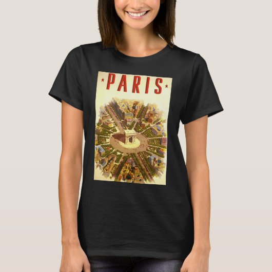  Arc de Triomphe, Parijs, Frankrijk Travel Art T-shirt (Voorkant)