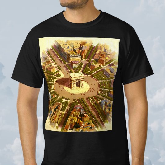 Arc de Triomphe, Parijs, Frankrijk Travel Art T-shirt