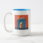 Arc de Triomphe | Parijs, Frankrijk Tweekleurige Koffiemok (Links)
