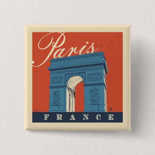 Arc de Triomphe | Parijs, Frankrijk Vierkante Button 5,1 Cm (Voorkant)