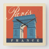 Arc de Triomphe | Parijs, Frankrijk Vierkante Klok (Voorkant)