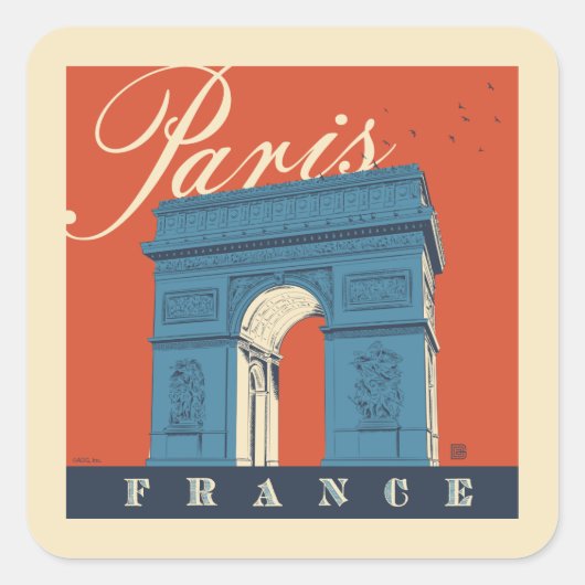 Arc de Triomphe | Parijs, Frankrijk Vierkante Sticker (Voorkant)