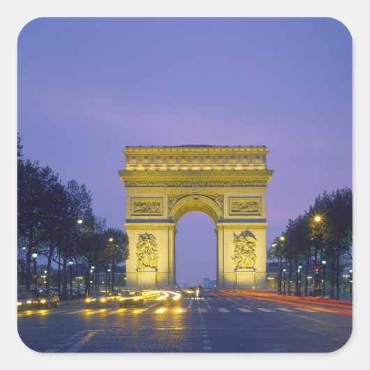 Arc de Triomphe, Parijs, Frankrijk; Vierkante Sticker (Voorkant)