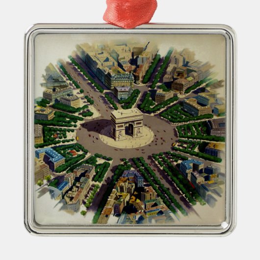  Arc de Triomphe Parijs Metalen Ornament (Voorkant)