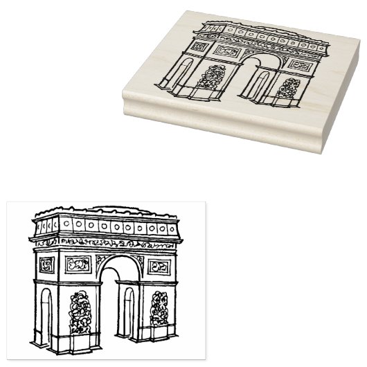 Arc de Triomphe - Parijs - Retro Design Art Stamp Rubberstempel (Gestempeld)