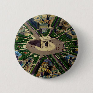  Arc de Triomphe Parijs Ronde Button 5,7 Cm