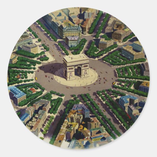 Arc de Triomphe Parijs Ronde Sticker (Voorkant)