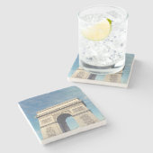 Arc de Triomphe Parijs Stenen Onderzetter (Zijkant)