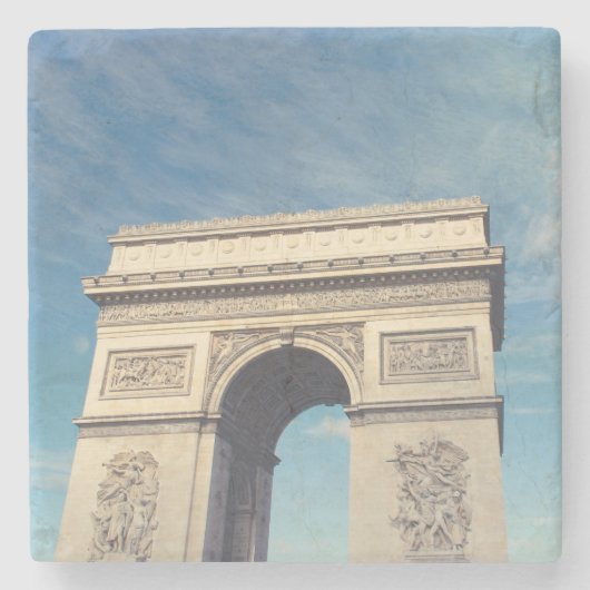 Arc de Triomphe Parijs Stenen Onderzetter (Voorkant)