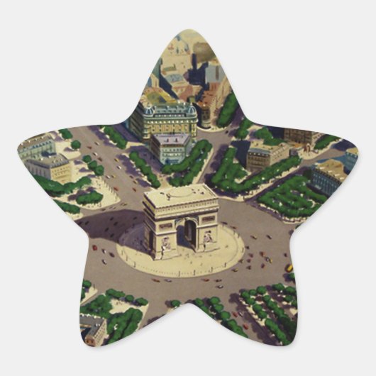 Arc de Triomphe Parijs Ster Sticker (Voorkant)