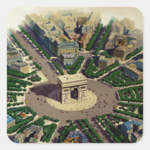  Arc de Triomphe Parijs Vierkante Sticker