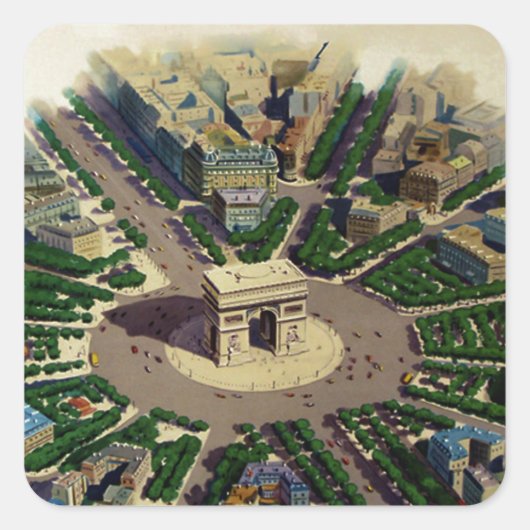 Arc de Triomphe Parijs Vierkante Sticker (Voorkant)